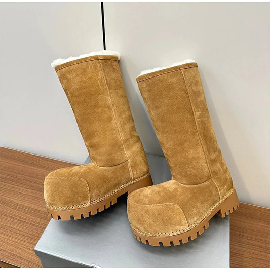 Klobige Plateauboots mit Knöchel hoch