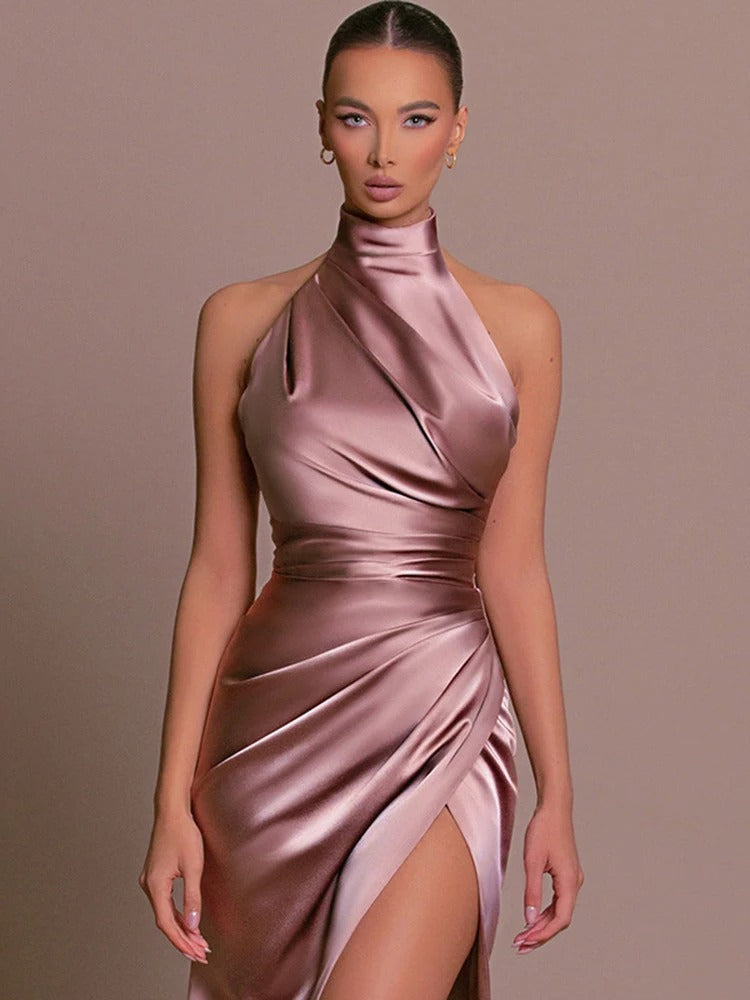 Viktoria® | Neckholder-Abendkleid mit hohem Beinschlitz