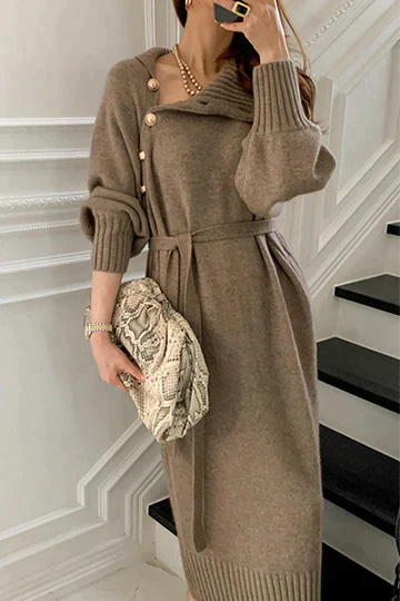 Élodie Lavin® | Kleid mit Rollkragen-Pullover-Stil