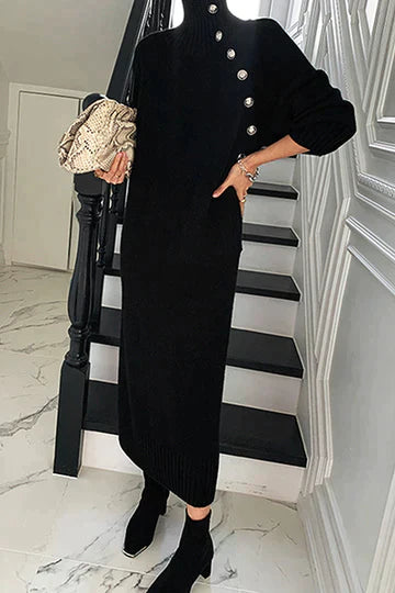 Élodie Lavin® | Kleid mit Rollkragen-Pullover-Stil