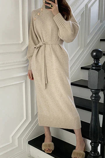 Élodie Lavin® | Kleid mit Rollkragen-Pullover-Stil