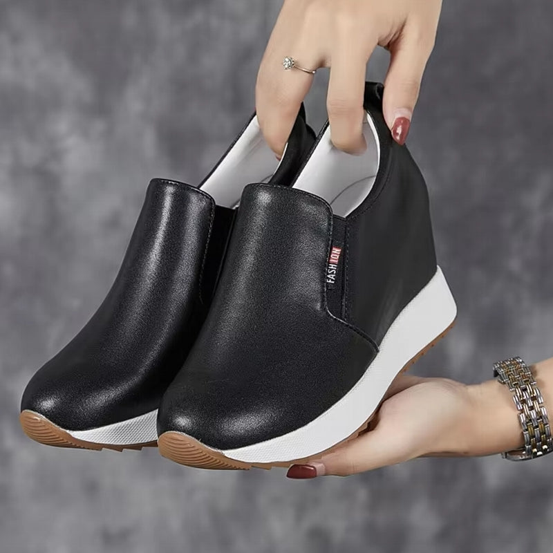 Schicke Stiefeletten aus echtem Leder mit Blockabsatz