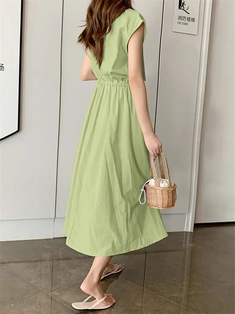 Valindr® | Sommerliches Midikleid mit Bindegürtel