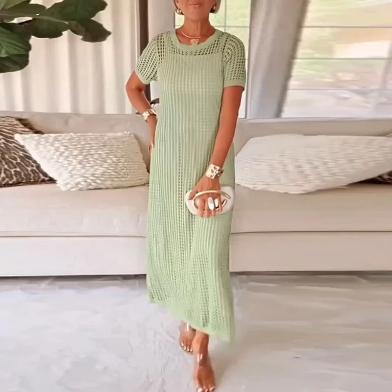 Schickes zweiteiliges Kleid mit Ausschnitten und rundem Ausschnitt