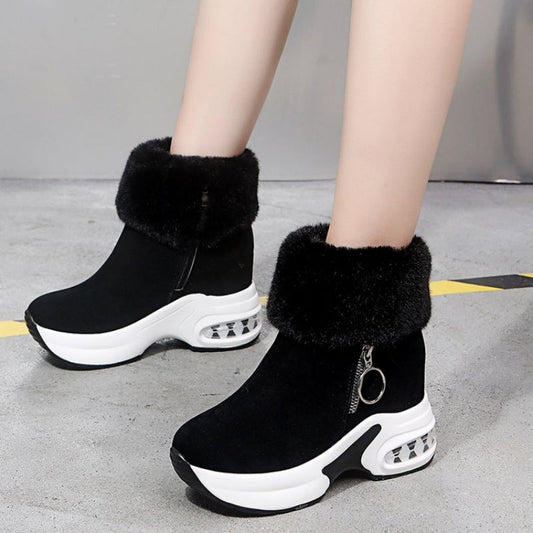 Dicksohlige gefütterte Stiefeletten für Damen