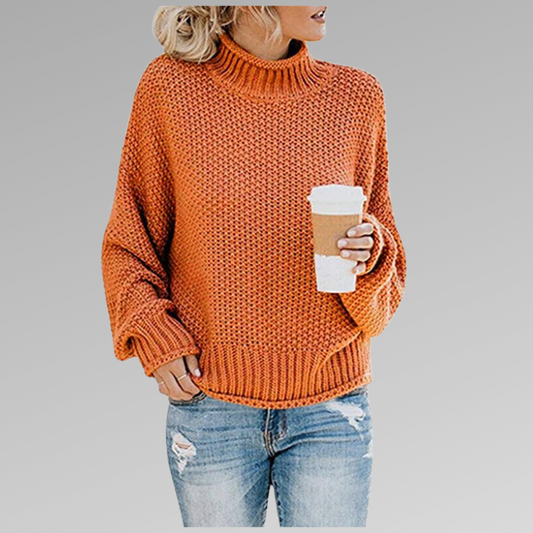 Gemütlicher Pullover mit hohem Kragen