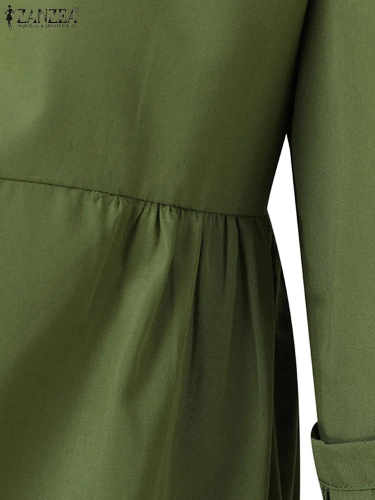 Valindr® | Lockeres Hemdblusenkleid mit Knopfleiste