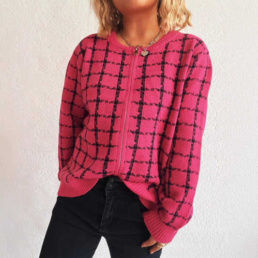 Gemütlicher kariert Cardigan mit Taschen für den Alltagstil
