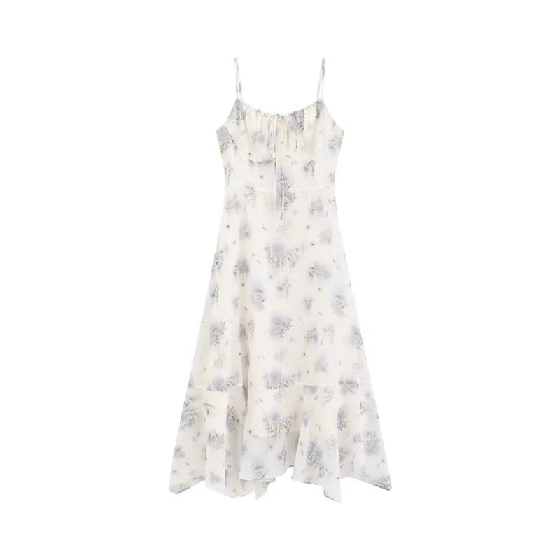 Liesel® | Fließendes Spaghettiträgerkleid mit Blumendruck