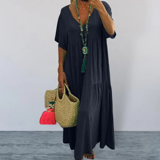 Oversized Damen Sommerkleid aus atmungsaktiver Baumwollmischung