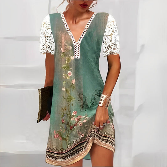 Elegantes Damen Kleid Druckmuster für besondere Anlässe, bequem & stilvoll
