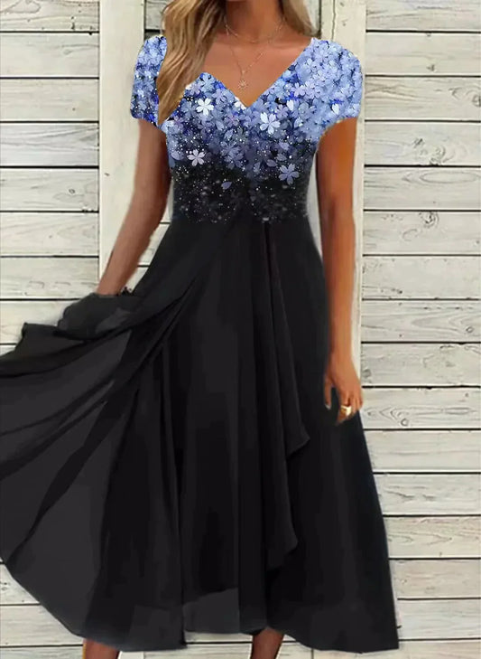 Damen Chiffon Partykleid Elegant – Fließend & Festlich für Hochzeit