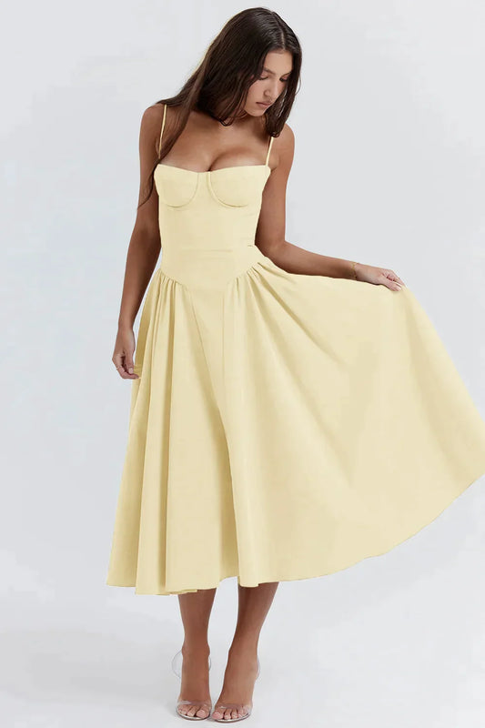 Alice Leroy® | Elegantes plissiertes schulterfreies Kleid