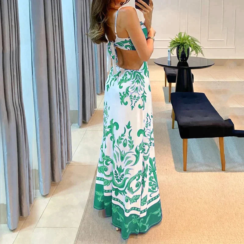 Riva Lefèvre® | Verführerisches V-Ausschnitt Sommerkleid mit Spaghetti-Trägern