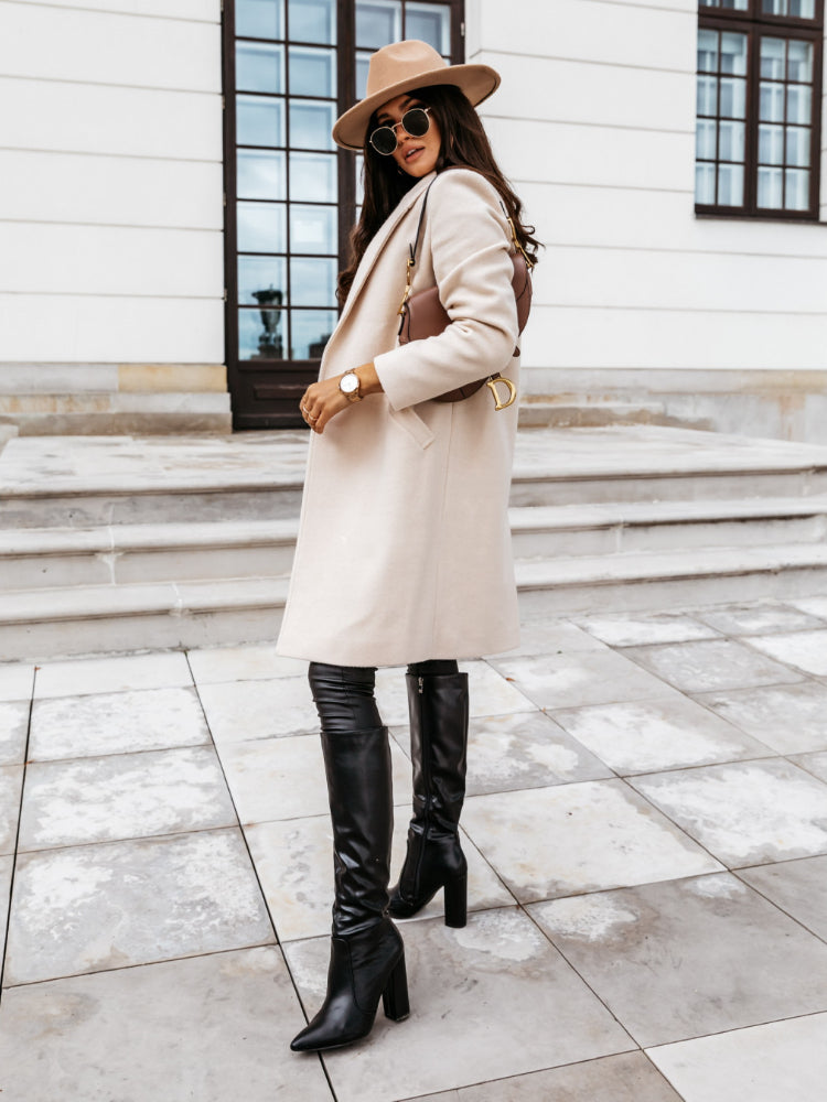 Chasie® | Langer Mantel mit Knopf
