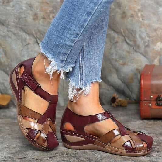Damen Orthopädische Vintage-Sandalen mit rutschfester Sohle & Komfort