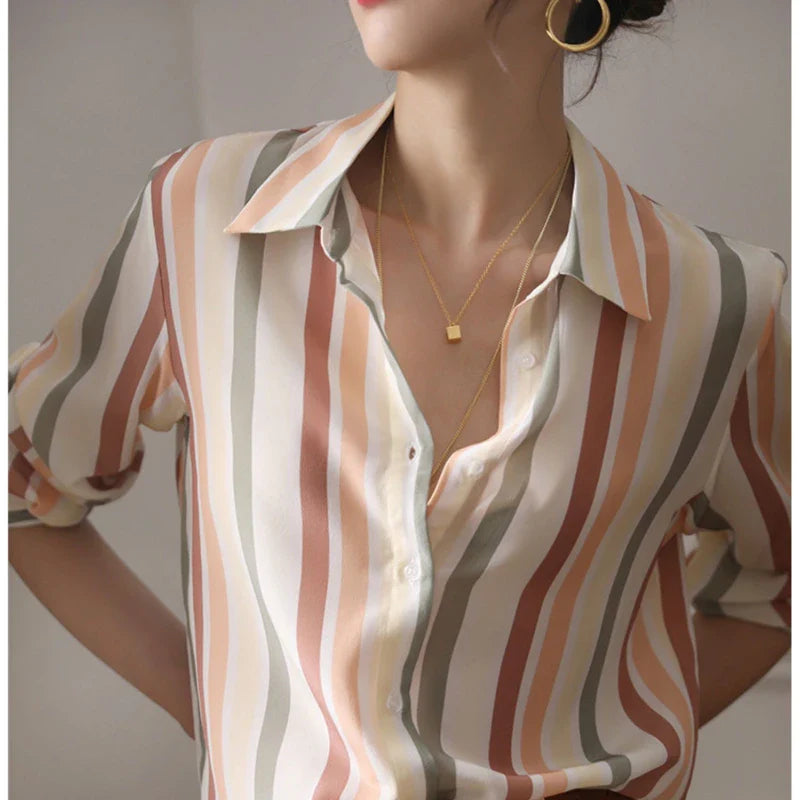 Julia® | Satin-Vintage-Streifenshirt