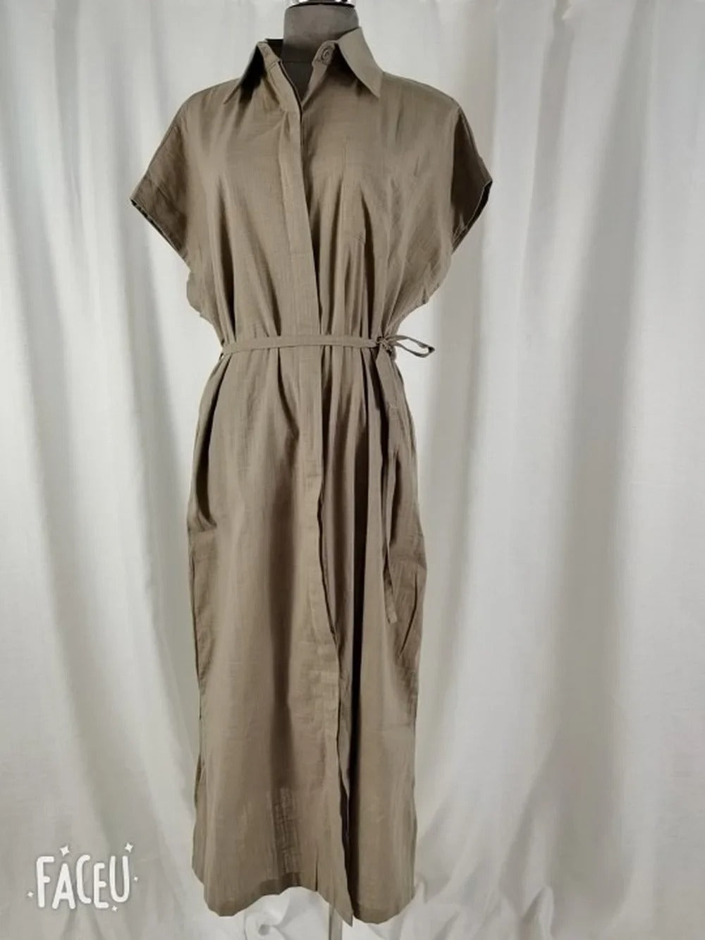 Valindr® | Leichtes Hemdkleid mit Taillengürtel