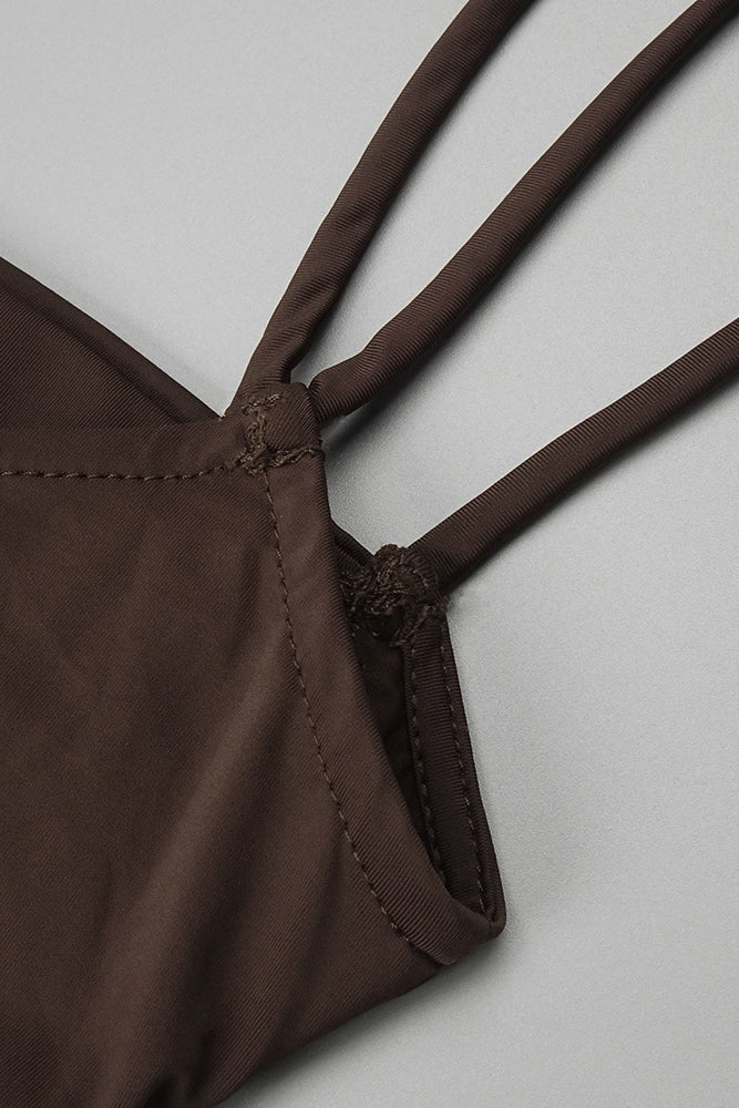 Maxikleid mit Trägern, drapiertem Design und verstellbarem Taillendetail