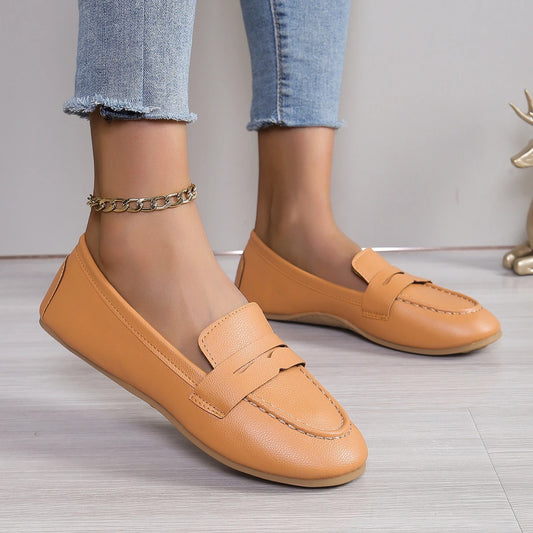 Damen Lederloafer, klassische Loafers für Büro & Alltag, bequem, elegant