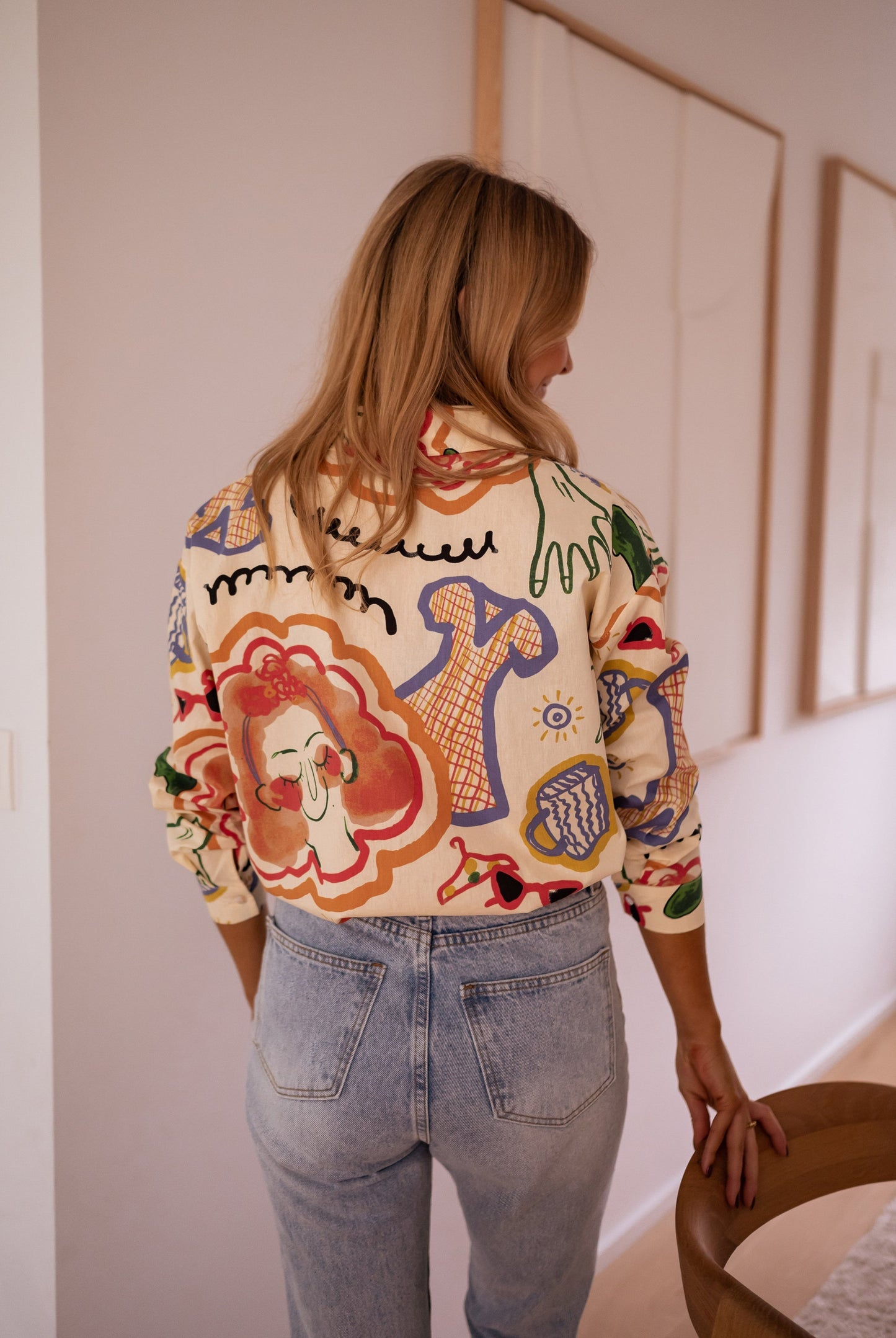 Leichte gemusterte Chemise-Bluse