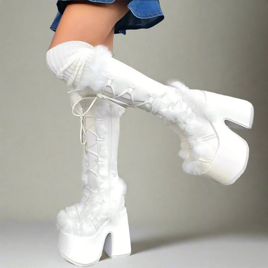 Gemütliche Chunky-Plateau-Stiefel für Winterstil