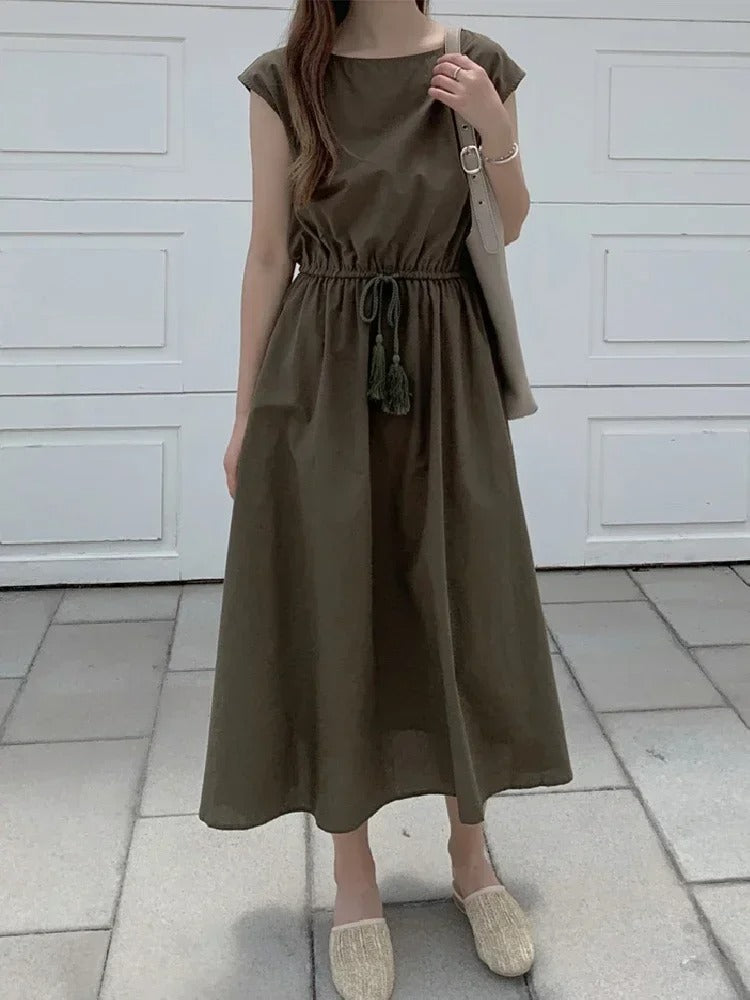 Valindr® | Sommerliches Midikleid mit Bindegürtel