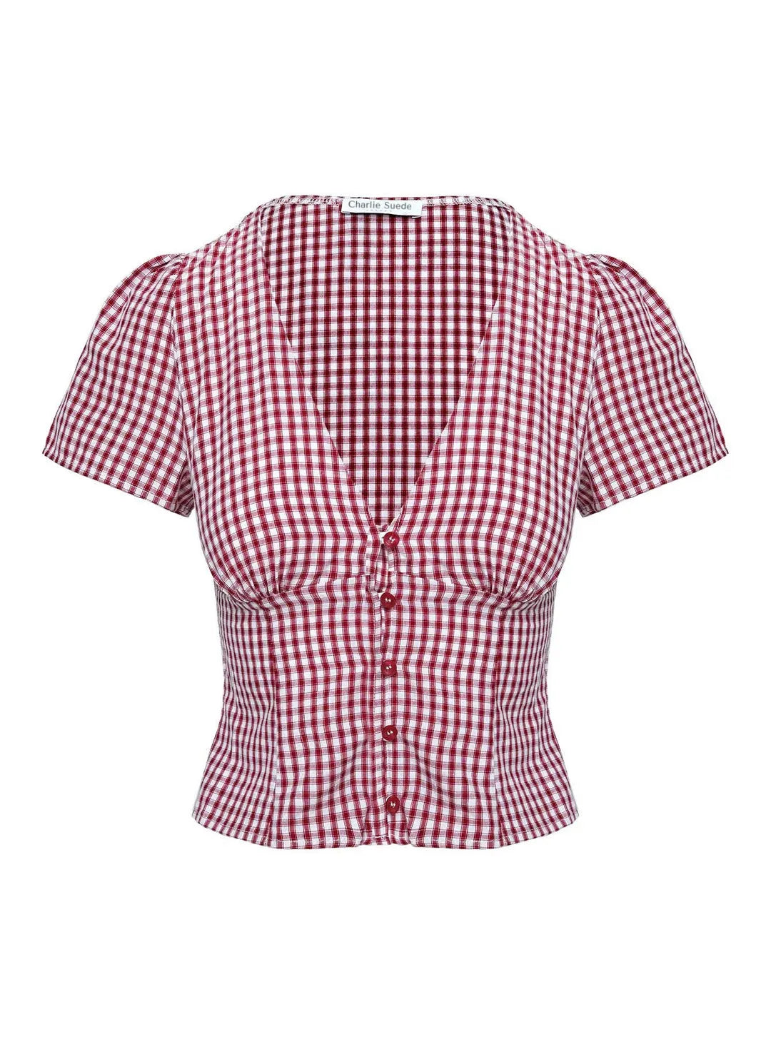 Rotes karierter leichter Casual-Oberteil