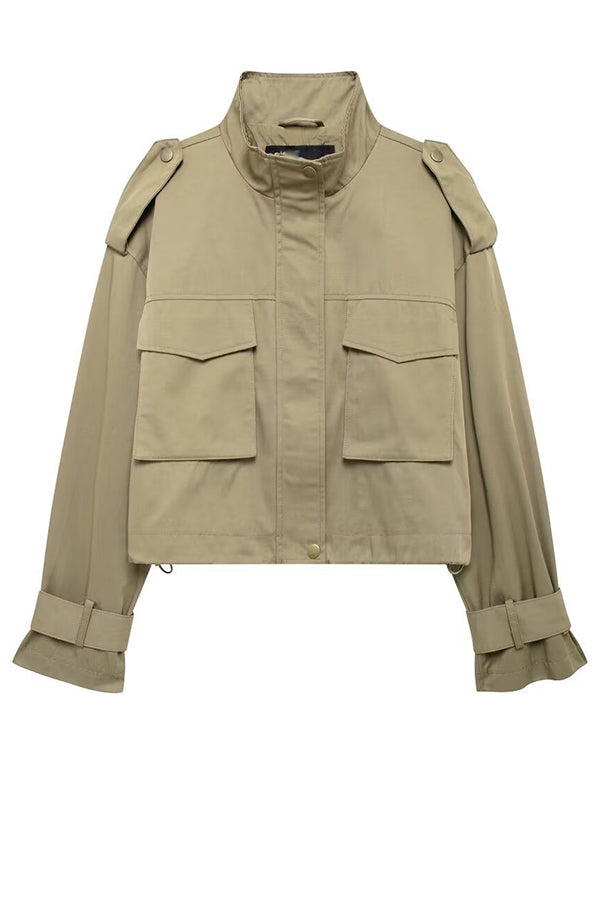 Utility-Cargojacke mit Riemen- und Taschen-Details
