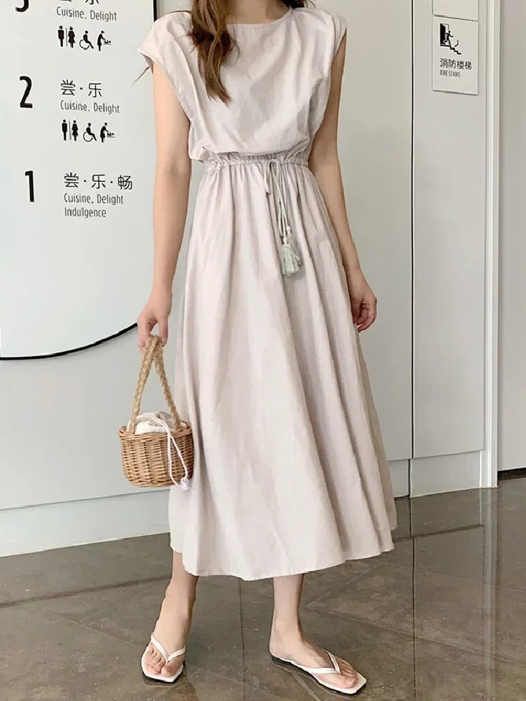 Valindr® | Sommerliches Midikleid mit Bindegürtel