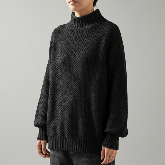 Gemütlicher Waffelstrickpullover für Lagenlooks