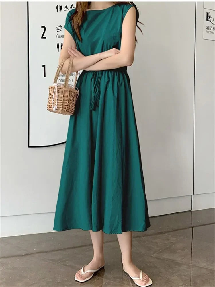 Valindr® | Sommerliches Midikleid mit Bindegürtel