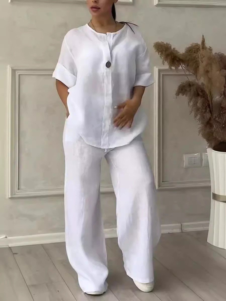 Natürliches Komfort Leichtes Atmungsaktives Stoffhemd