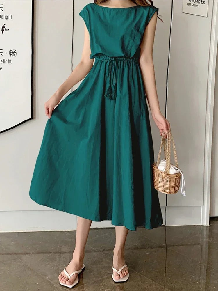 Valindr® | Sommerliches Midikleid mit Bindegürtel