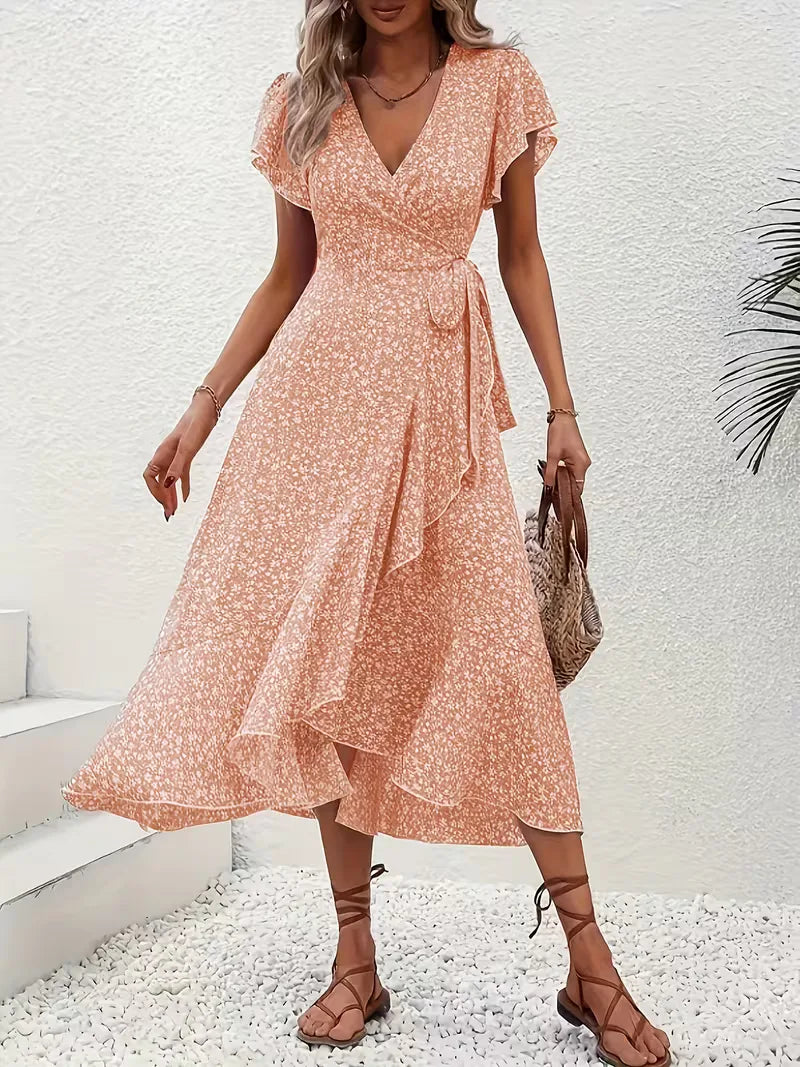 Florales Wickelkleid für Damen