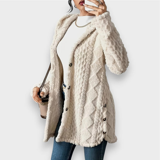 Gemütlicher Plüsch-Kapuzenpullover-Cardigan