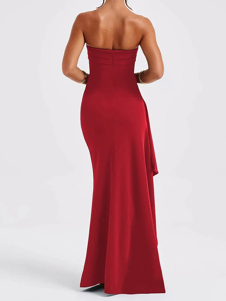 Viktoria® | Schulterfreies Abendkleid mit hohem Beinschlitz