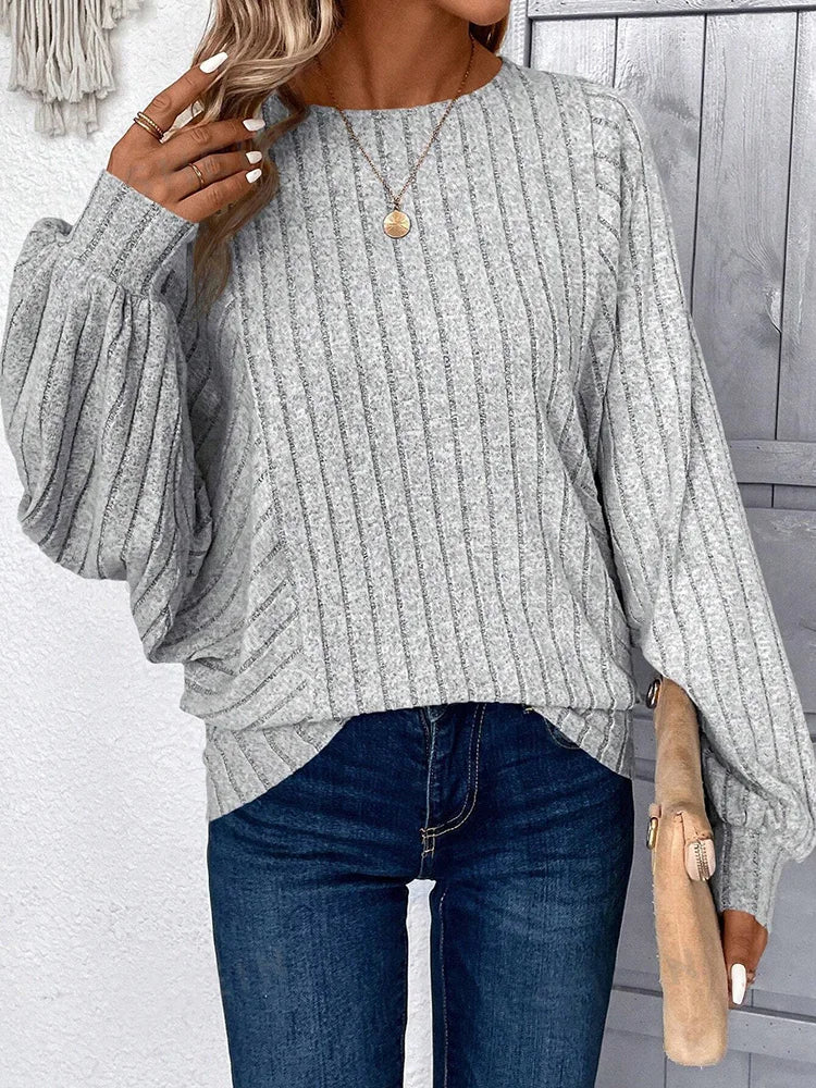 Elke® |Kuscheliger Strickpullover mit Ballonärmeln