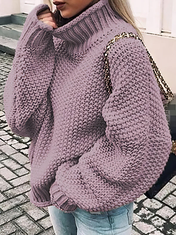 Ellie® | Dicker Strickpullover mit hohem Halsausschnitt und Ärmeln