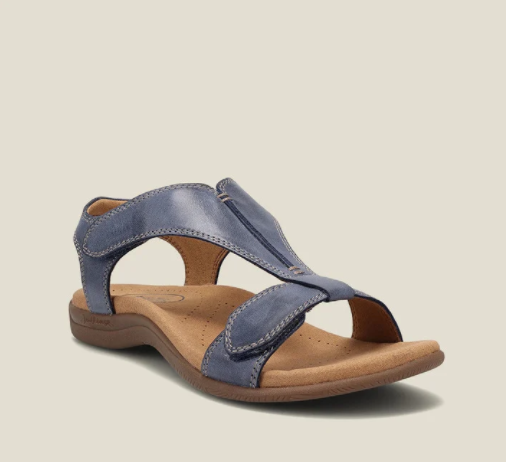 Orthopädische Damen-Sandalen mit T-Riemen und verstellbarem Klettverschluss