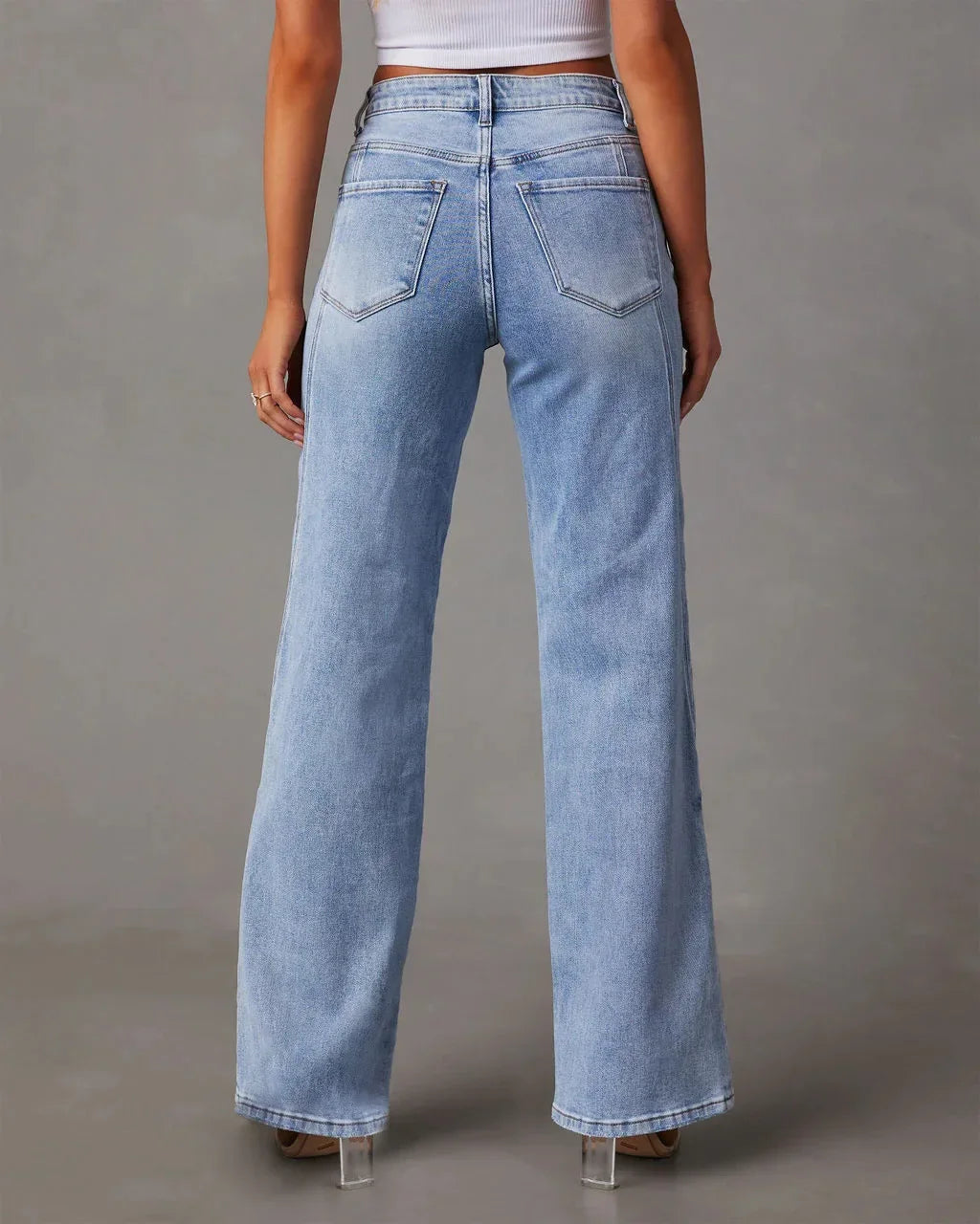 Michaela® I Lässige, aber figurbetonte Patchwork-Damenjeans mit weitem Bein
