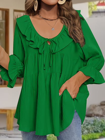 Elegante Bluse mit gerafftem Ausschnitt für Damen