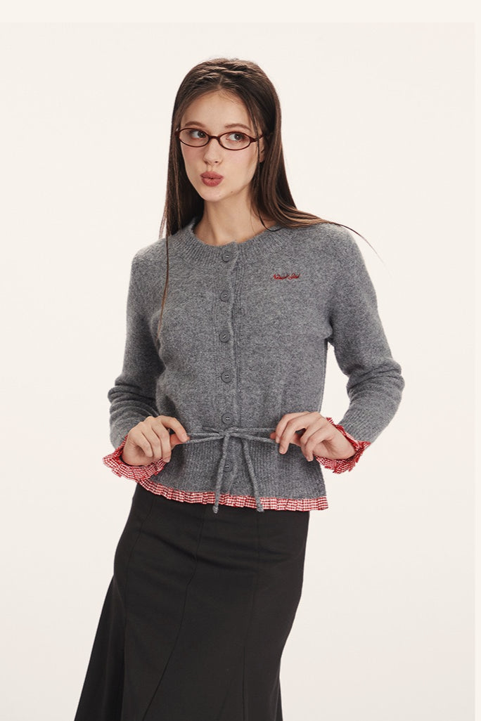 Schlanker Taillierter Strickcardigan mit Paneeldesign