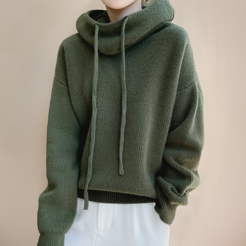 Gemütlicher Strick-Hoodie-Pullover für lässigen Komfort