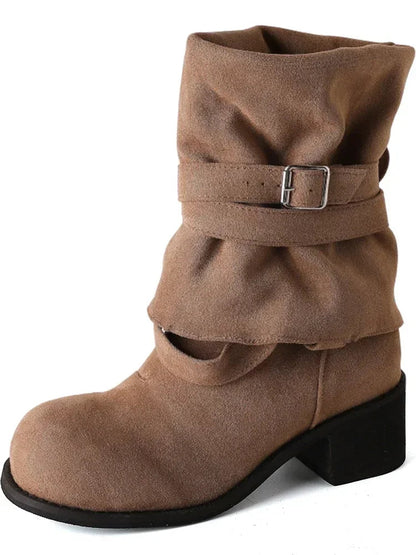Gefaltete Western-Plateau-Stiefel für Damen
