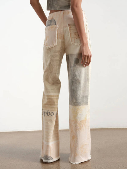 Alma Damen High-Rise Jeans mit weitem Bein