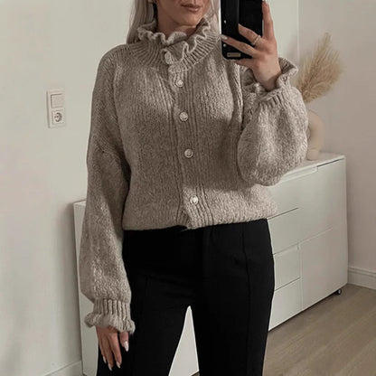 Schicker Damen-Cardigan mit Knöpfen und stylischem Kragen