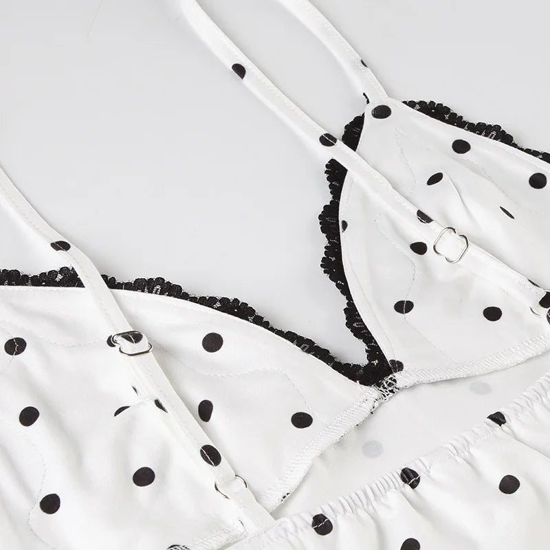 Ärmelloses Maxikleid mit Polka-Dots