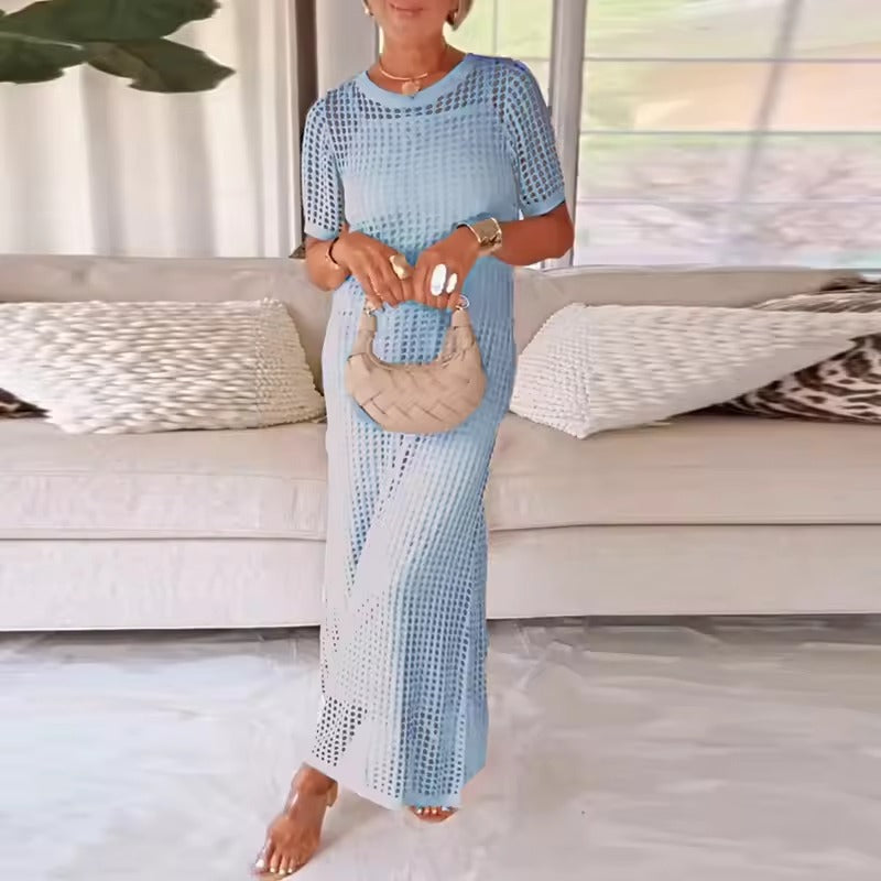 Schickes zweiteiliges Kleid mit Ausschnitten und rundem Ausschnitt