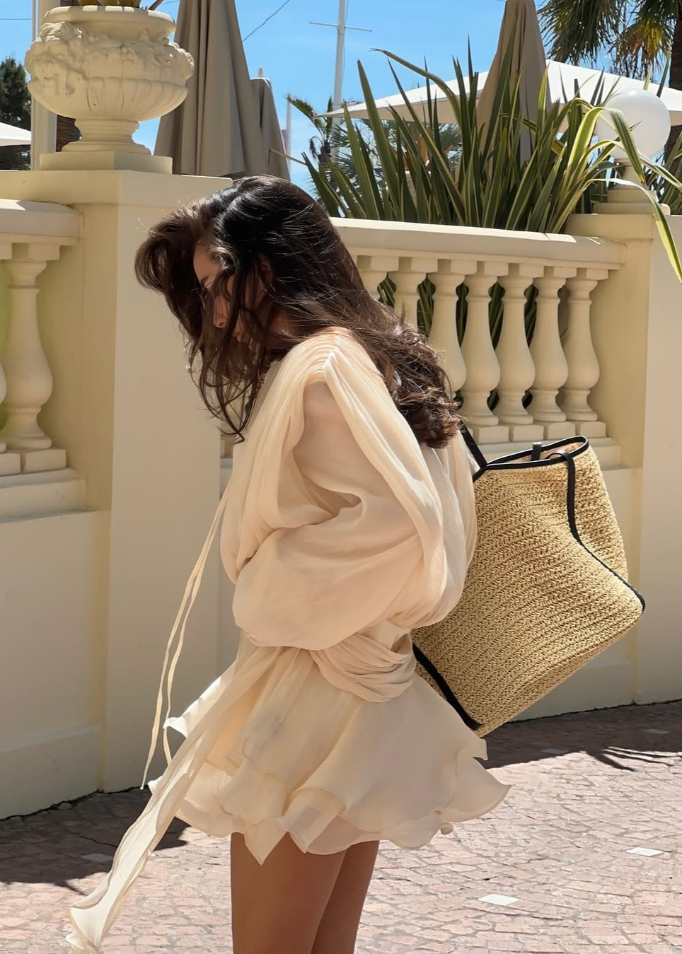 Estelle Champagner Satin Negligékleid